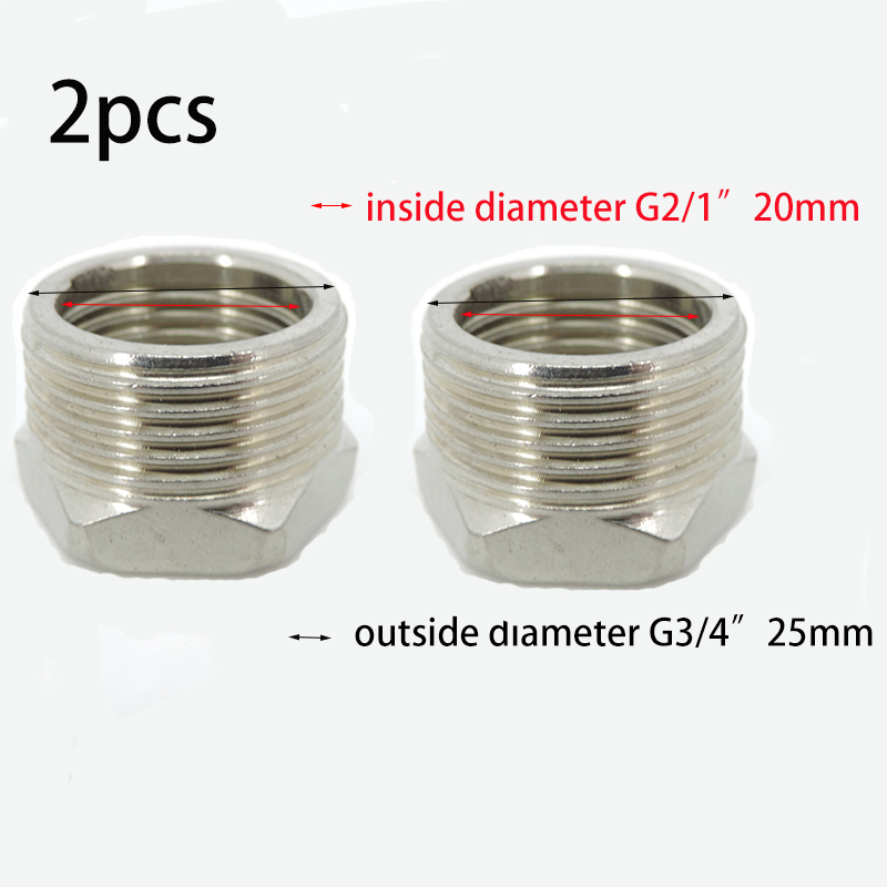 G3/4 "25mm macho para g1/2" 20mm rosca fêmea tipo t de aço inoxidável junta de extremidade conector de mangueira de água adaptador acessórios de encanamento: Branco