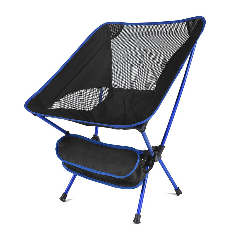 Camping Ultraleicht Klappstuhl Angeln draussen BBQ Wandern Stuhl Picknick Stuhl Werkzeuge Reise Faltbare Strand Sitz Stuhl: Blau
