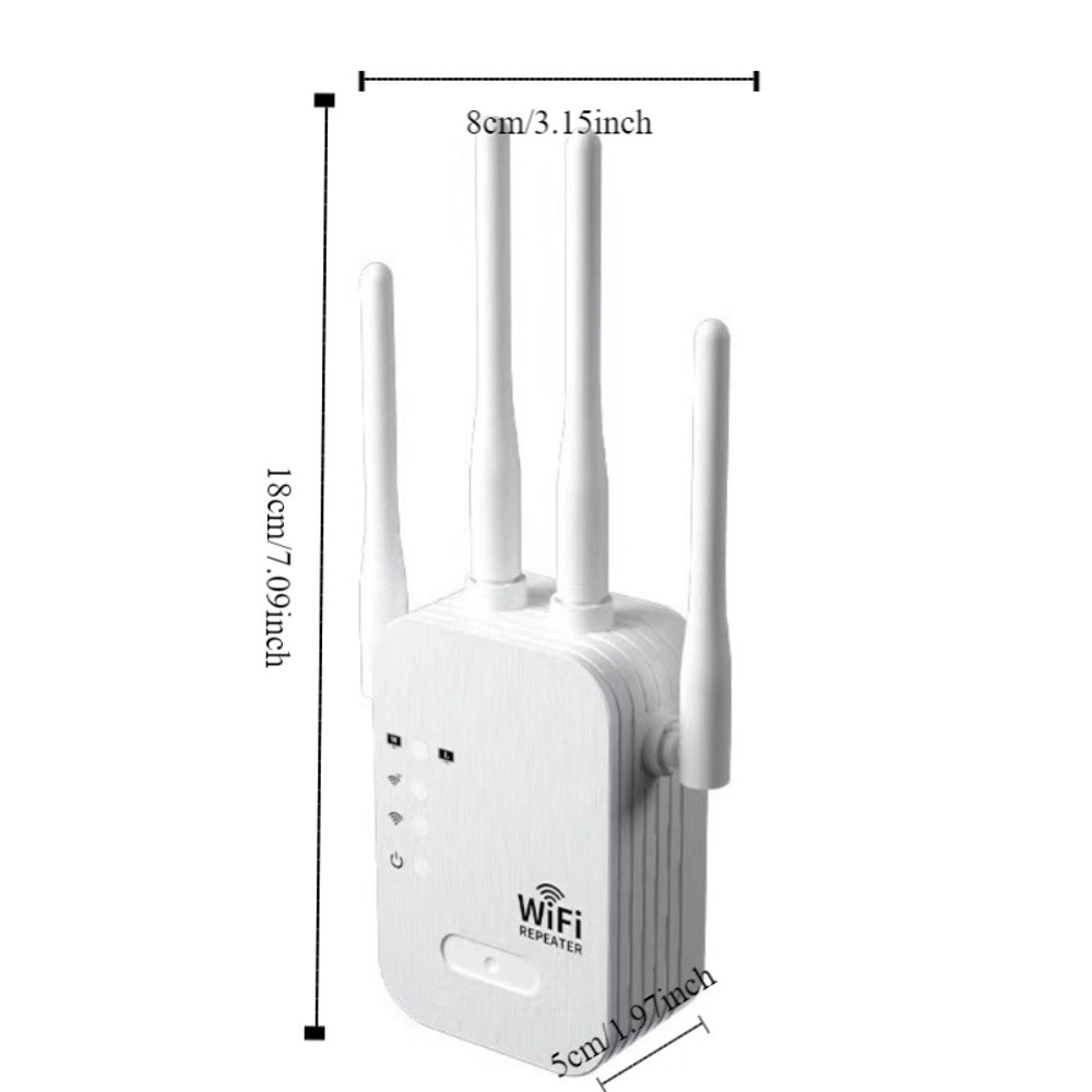 Durable 4 Antennas WiFi Repeater High Speed Dual Band WiFi Extender Stable Heat Dissipation WiFi Booster Entertainment