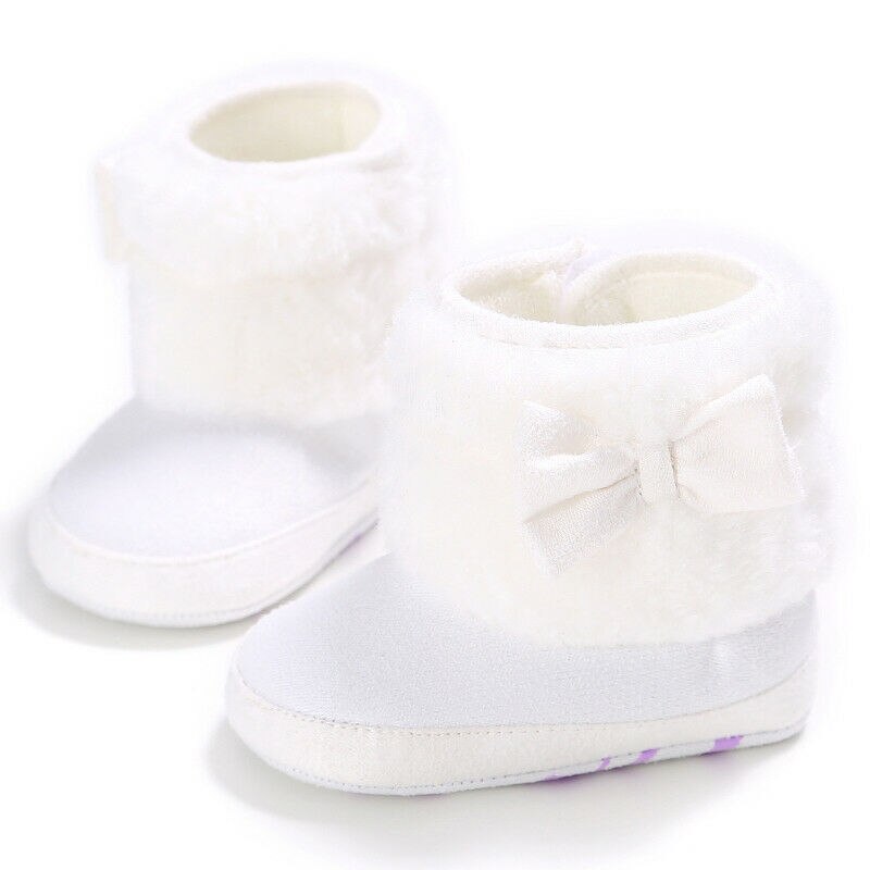 Pudcoco botas de nieve abrigadas para niños nuevos niños pequeños de invierno zapatos de princesa para niños antideslizantes planas botas encantadoras para bebés