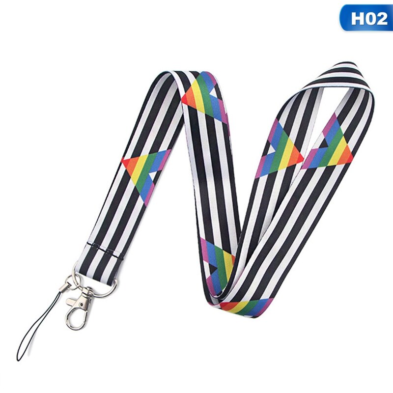 Lgbt rainbow lanyards nyckelring lesbisk gay pride cool nackrem usb namnbricka hållare mobiltelefon hänga rep webbing: 2