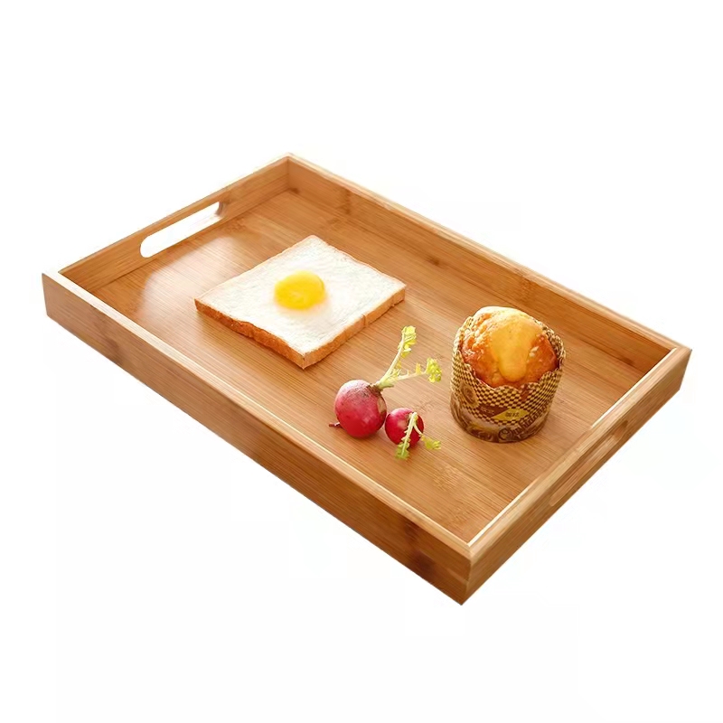 Bamboo Wooden Rectangular Tea Tray Solid Wood Tray trays serving tray Kung Fu Tea Cup Tray Wooden Hotel Dinner Plate