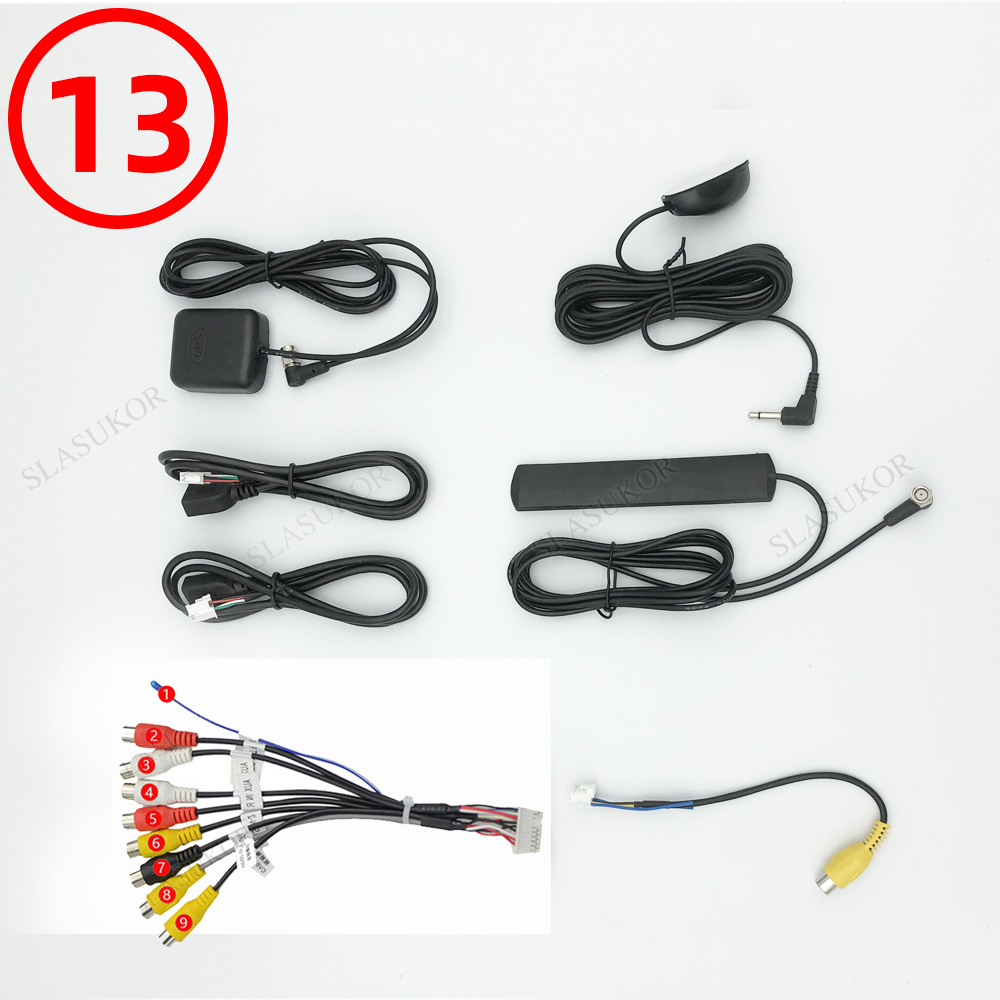 Auto Unit Stereo Draad Kabelboom Compatibel Autoradio Android Interface Mic Rca Usb Audio En Video Kabel Microfoon Adapter: Zilver