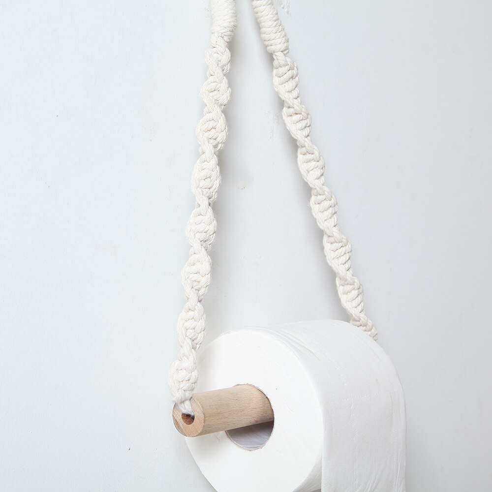 Nordisk boheme papirhåndklædeholder gobelin macrame væg hængende værelse indretning badeværelse hotel homestay toilet opbevarings dispenser 1pc