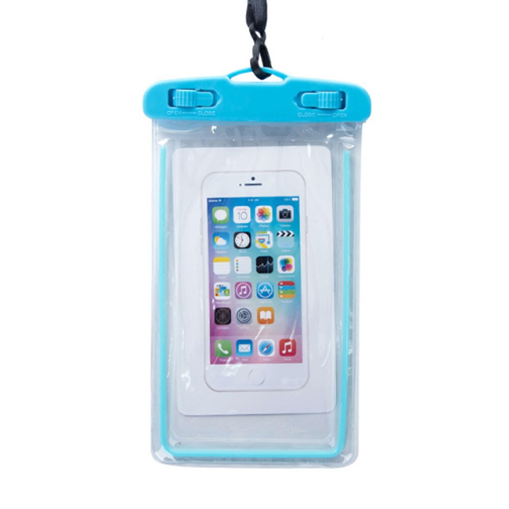 Zwemmen waterdichte tas met lichtgevende onderwater tas mobiele telefoon geval voor alle modellen 3.5 inch-6 inch: Sky blue