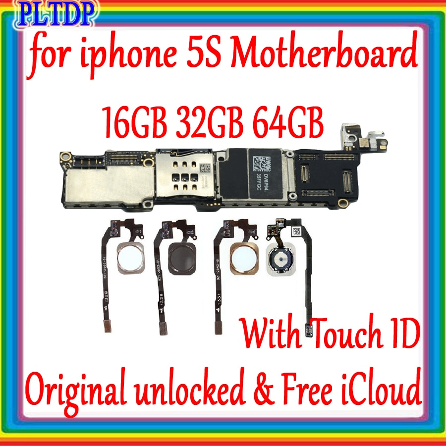 100% sbloccato originale per il iphone 5 4s scheda madre 16gb/32gb/64gb, con Chip per iphone 5 5s Mainboard Testato Buona