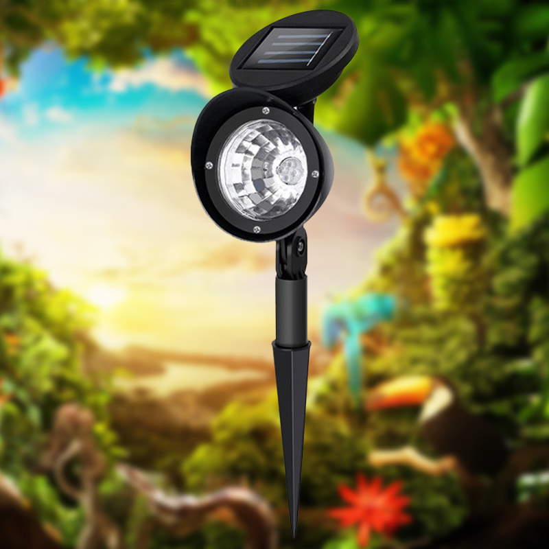 2pcs 4LED Solar Lawn Spotlight Garden Light Outdoor Waterproof Solar Panel Power Flood Lights Garden Light Pathway Light