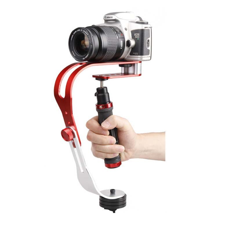 Aluminium Mini Handheld Digitale Camera Stabilisator Video Steadicam Mobiele 5DII Motion Dv Steadycam + Smartphone Klem