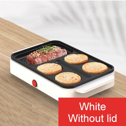 Electric Eggs Hamburger Baking Machine Griddle Red Beans Cake Pie Crepe Maker MINI Breakfast Pancake Omelette Egg Frying Pan EU: White