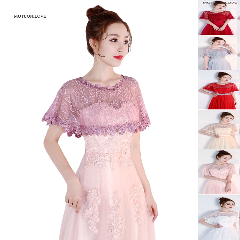 Envolturas nupciales de encaje de verano, chal blanco para mujer, encogimiento de hombros rojo, capa de boda, Bolero, cubre hombros y brazos para mujer y Niña
