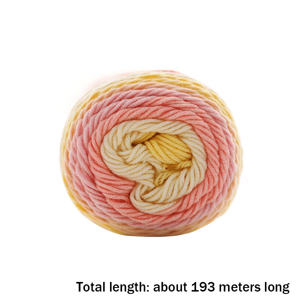 115g Rainbow Cotton Yarn Segment Dyeing 5 Strands of Milk Cotton Yarn DIY Hand knitted Sofa Cushion Pillow Yarn: C