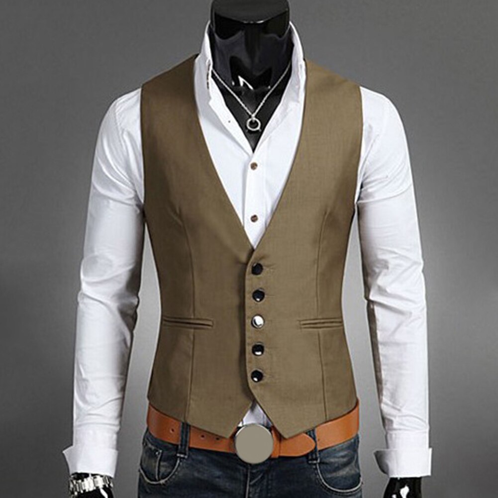 Herrevester for slims fit herre dress vest herre vest gilet homme uformell ermeløs formell business jakke vester