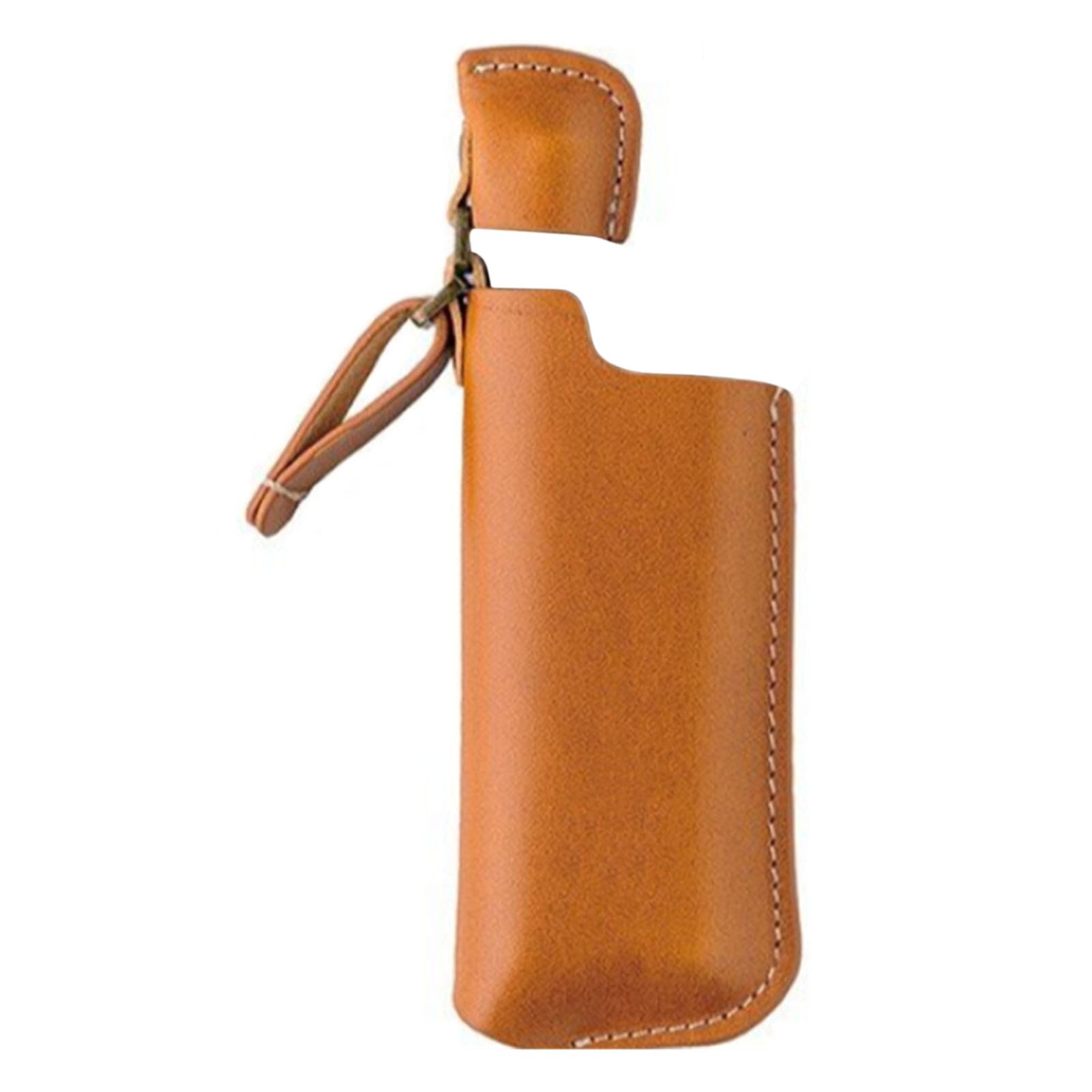 Funda de encendido para acampada al aire libre, funda de almacenamiento de encendedor de PU a prueba de viento, accesorios de acampada de 12X4cm: Default Title