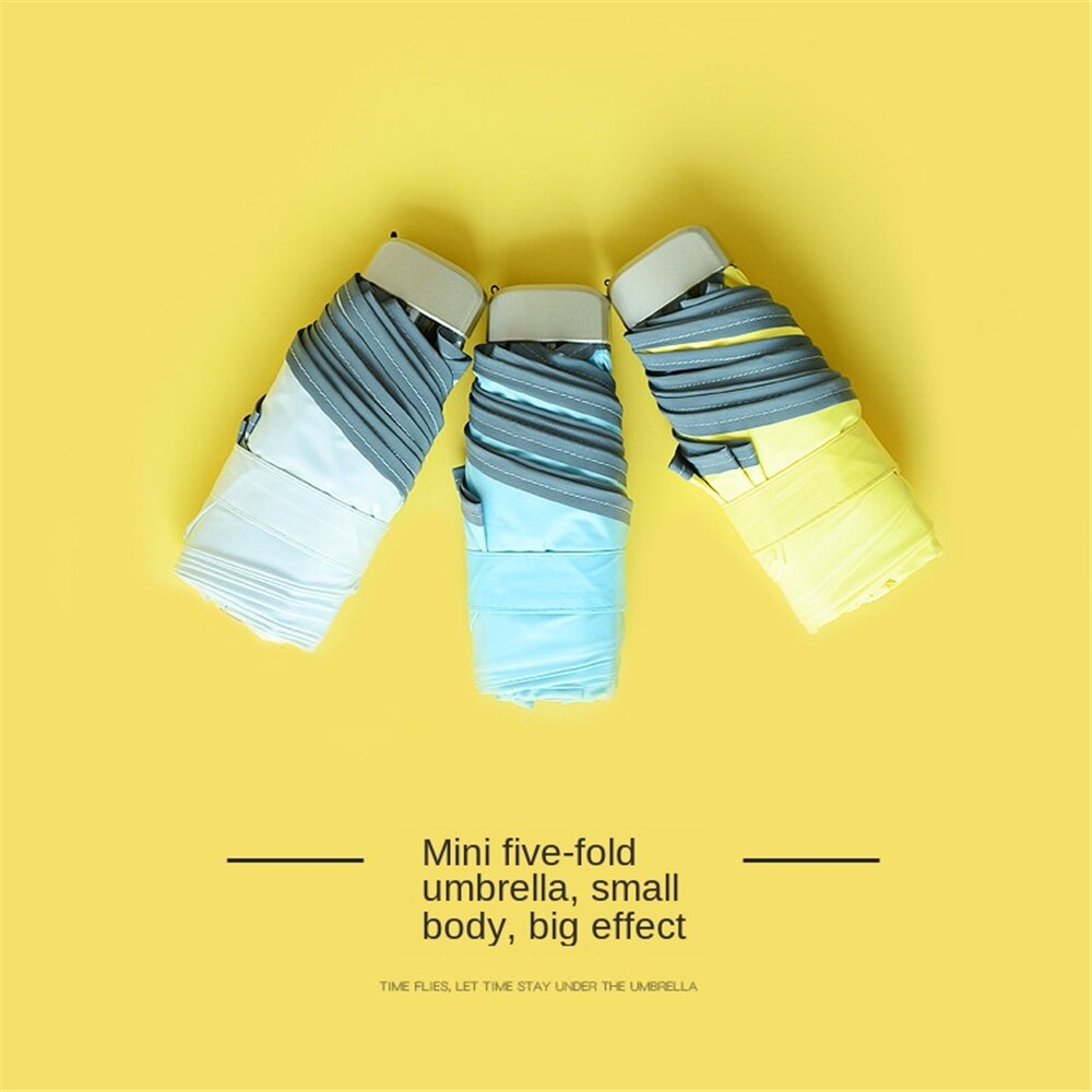 B-LIFE Travel Umbrellas for Women Sun Umbrellas Compact Umbrellas for Rain and Wind with Met Water Begin Bloom and One Hand Open