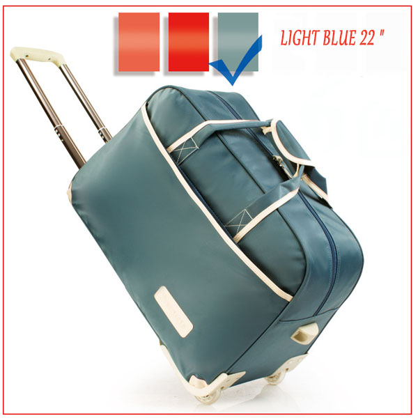 Neue Frauen Trolley Gepäck Roll Koffer Casual Verdickung Roll Fall Reisetasche auf Rädern Gepäck Koffer: Light blue 22