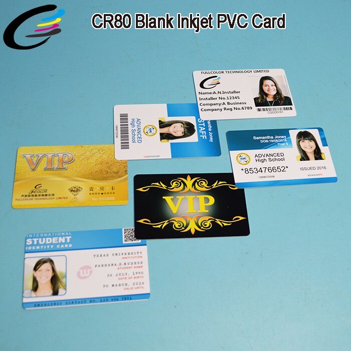 Blank white plastic PVC card for work card inkjet print