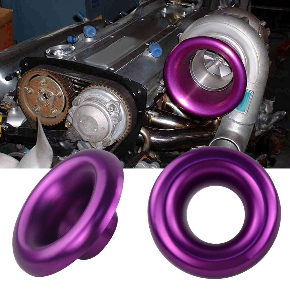 4.0&quot; Short Cold Air Compressor Intake Inlet Velocity Stack Turbo Horn Kit Bellmouth Velocity Stack Adapter Silver Blue Red Black: 4inch Purple