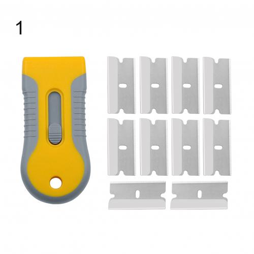 Razor Scraper with 10pcs Blades Car WIndow Glass Vinyl Decal Sticker Adhesive Paint Removal Removal Cleaner Tool Squeegee: 1