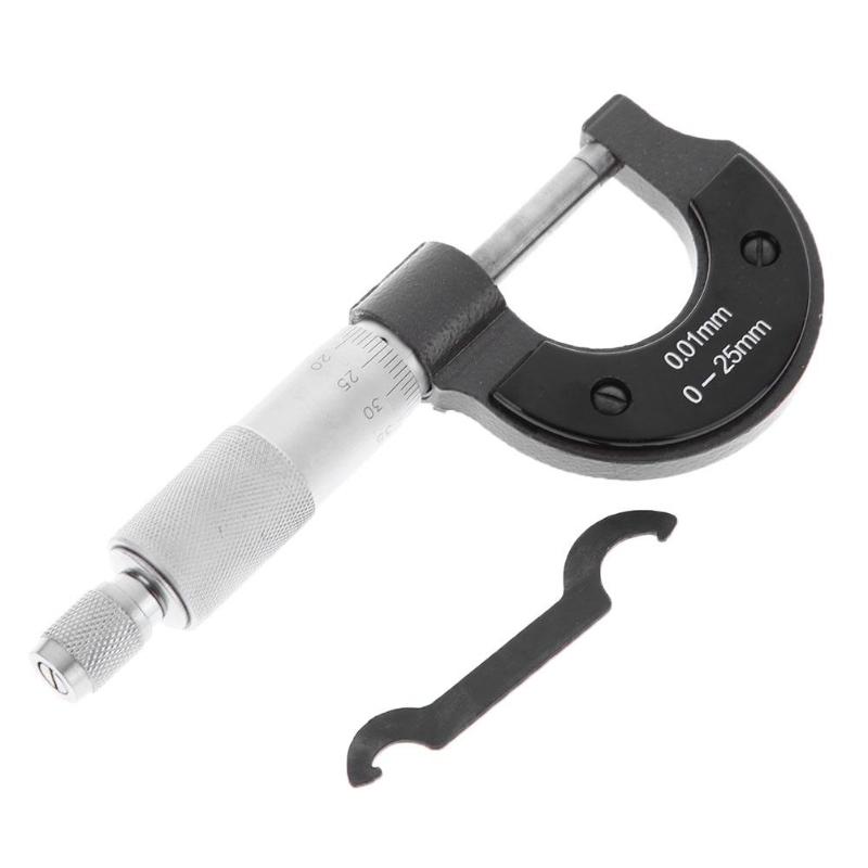 Micrômetro exterior 0-25mm/0.001mm calibre vernier caliper ferramenta de medição medidor de precisão ferramentas de medida de aço carbono