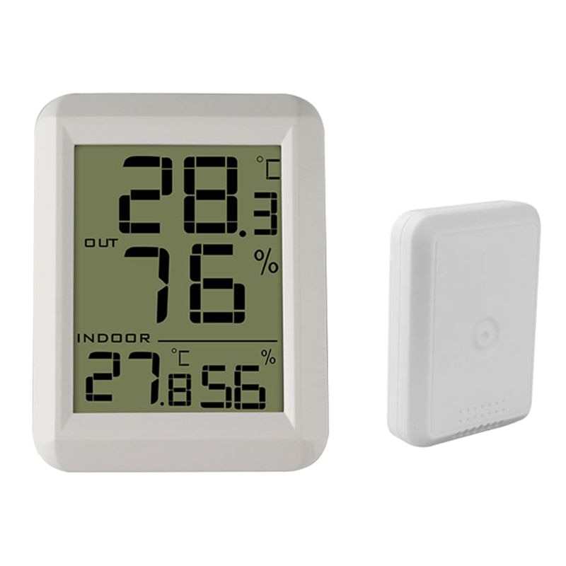 Indoor Outdoor Wireless Digital Thermometer Hygrometer Temperature Humidity Monitor ℃/℉ Wireless Sensor