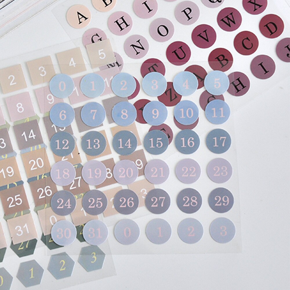 3pcs Feature Circle Index sticker Calendar Remarks week plan date sticker DIY Crafts Decorative paper sticker school Supplies