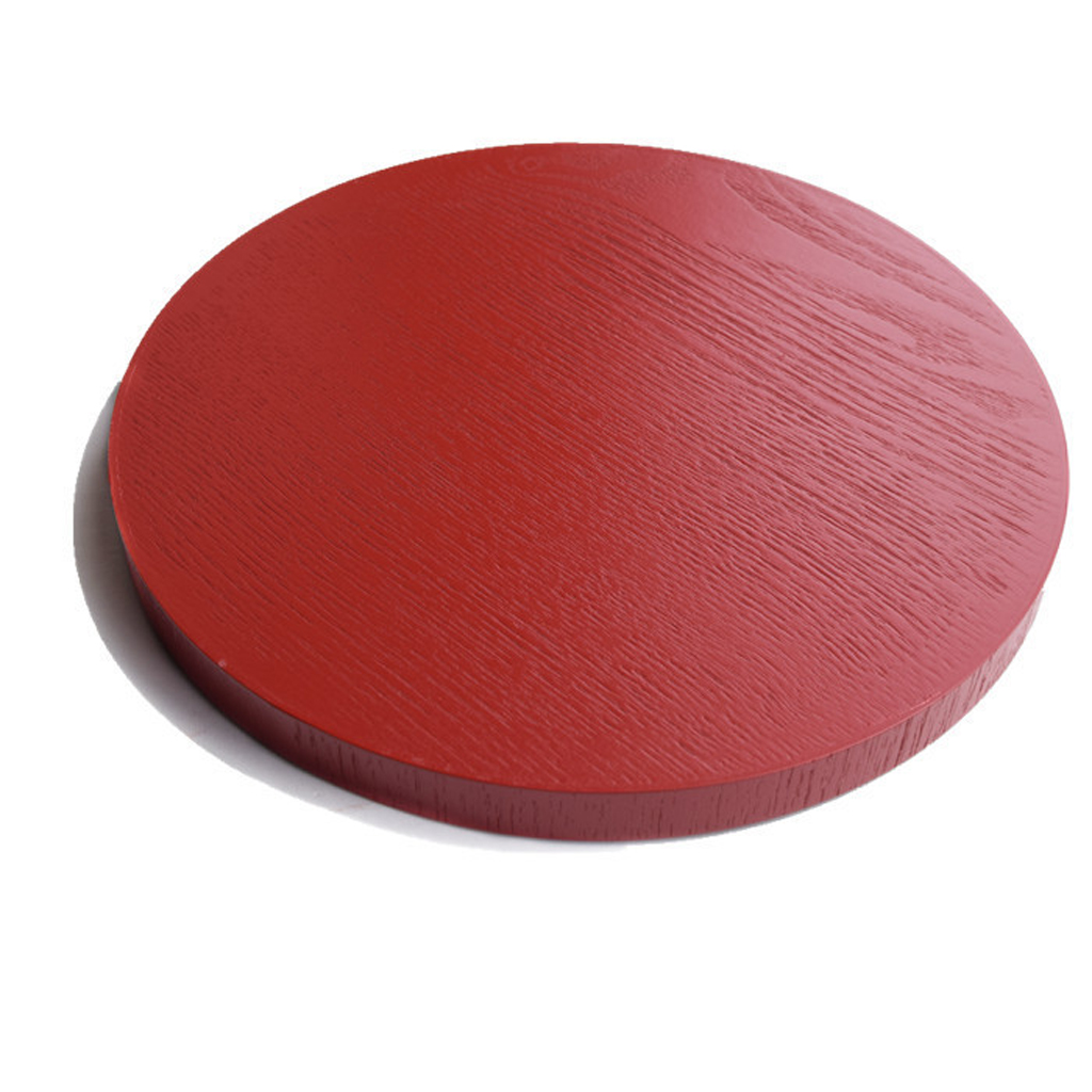 Round Wooden Plate Food Snack Serving Trays Salad Bowl Platter Red 21cm: 30cm 