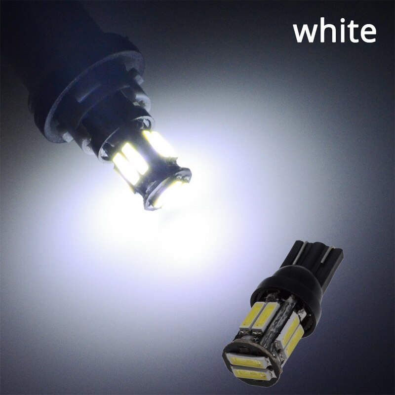 W5W 10 Led 7020 SMD Auto T10 LED 194 168 Wedge Vervanging Reverse Instrument Panel Lamp Wit Blauw Lampen Voor klaring Lichten: 1Pcs White