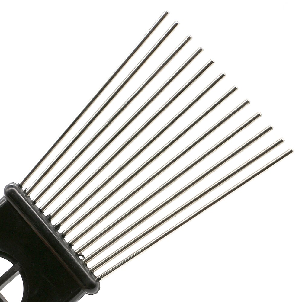 Different Sizes Afro Hairdressing Fork Comb Stainless Steel Wide Teeth Hairbrush PP Handle Flat Pins Hairstyle Styling Tools