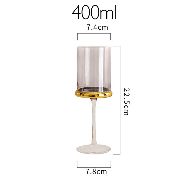 Copa de vino tinto de lujo nórdico, oro galvanizado, copa de champán, Bar, en Hotel, vasos de agua, Copas de Goblets: Gray 400ml