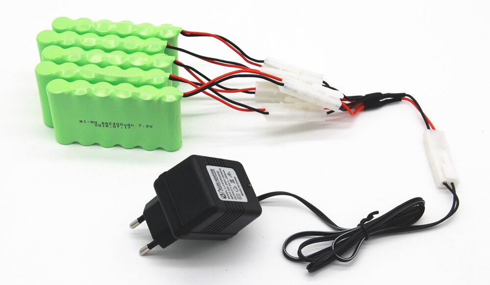 7.2v 2400 mah aa ni-mh batteri tamiya med oplader høj kapacitet elektrisk legetøj batteri fjernbetjent bilskib robot genopladelig 7.2 v