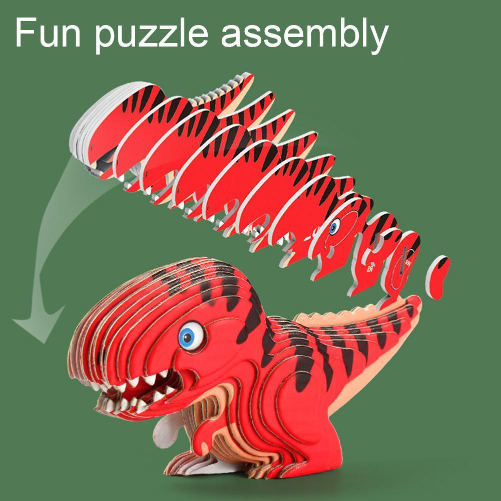 Dinosaurus 3D Puzzel Meisje Jongen Vroege Onderwijs Speelgoed Kinderen Diy Hand Geassembleerd Diermodel Puzzels Decompressie Speelgoed