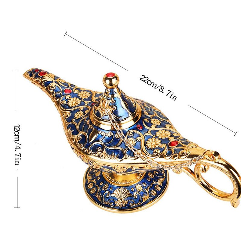 [hht] 10 kleuren aladdin magische lamp retro huisdecoratie traditionele uitgeholde sprookjesachtige wensgeest lamp theepot knutseldecoratie