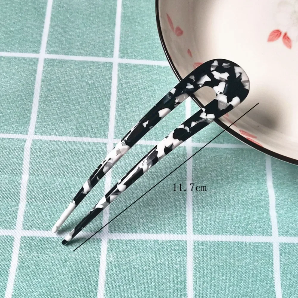 Horquilla para el pelo en forma de U, palitos para el pelo de geométrico a la de acetato, horquilla de carey, accesorios para la cabeza para mujeres y niñas