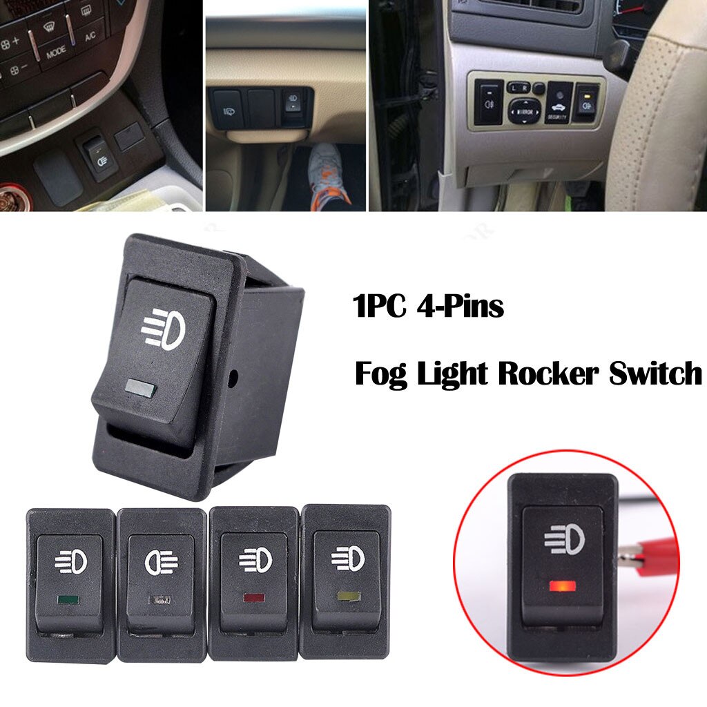 Auto 12V 35A Blauwe Led Rocker Switch Auto Accessoires Voor Mistlamp Lamp Universele 4-Pins Dash Dashboard #30