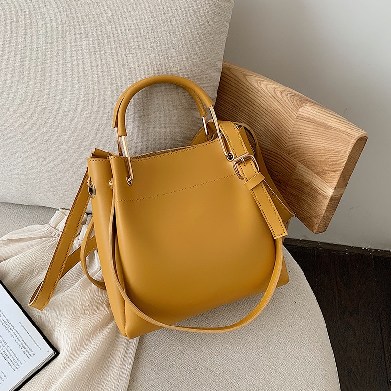 Brand Luxury Women Handbags Bucket Shoulder Bag Female Crossbody Bag Yellow Large Tote Bags Dropshiping