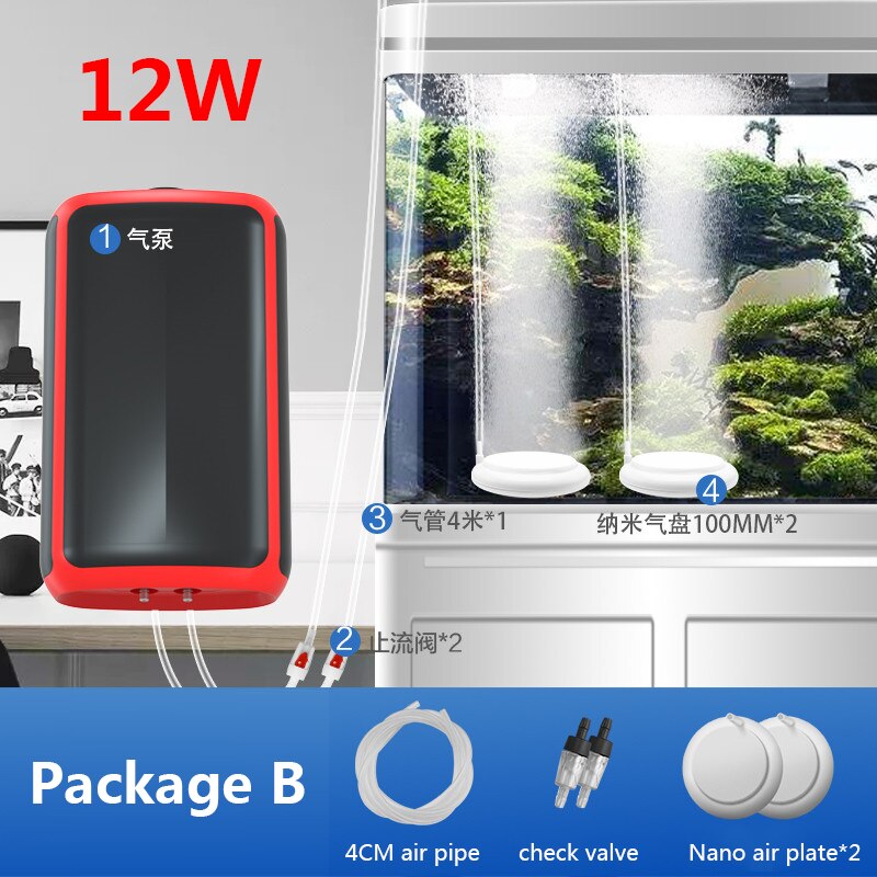 high fish tank oxygen pump ultra-quiet aerator small household oxygenator fish aerator oxygen pump high power