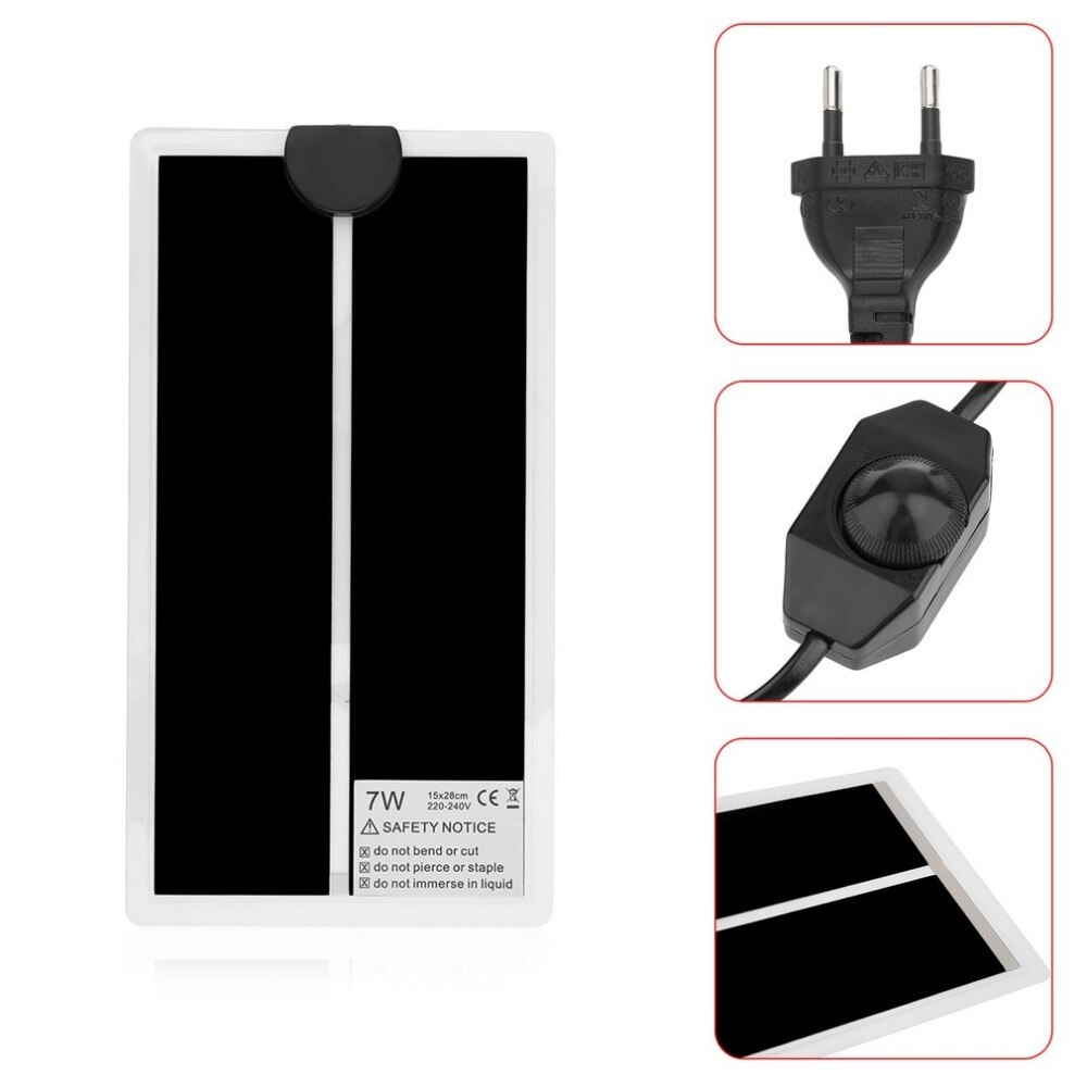 1pcs Heat Mat 15x28cm 7W Reptile Brooder Incubator Pet Heating Pad Brew EU Plug For Dog Cat Bed