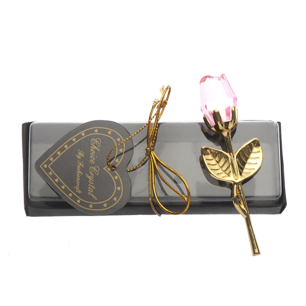 1Set Valentine's Day Mini Crystal Rose Artificial Flower Rose Year Wedding Favors And Souvenirs Craft Table Decor