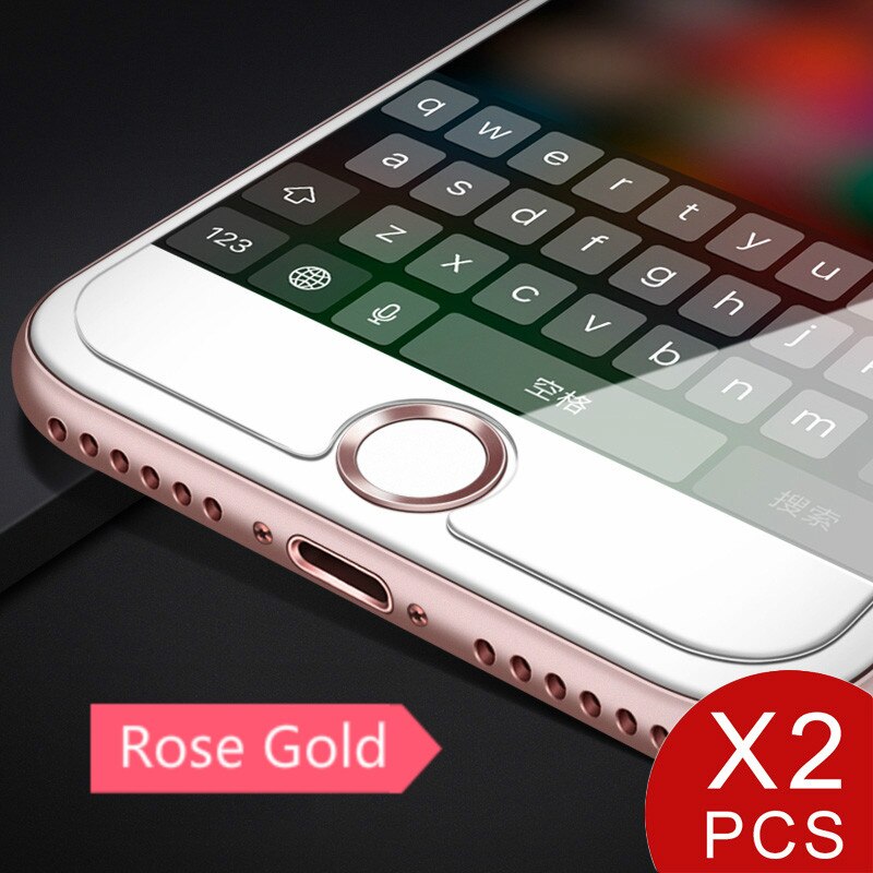 Ren farge universell telefon fingeravtrykk hjemmeknapp til iphone 7 6 6s Plus 5 5s se ipad anti-svette beskyttende knapp klistremerke: rose måke 2 stk