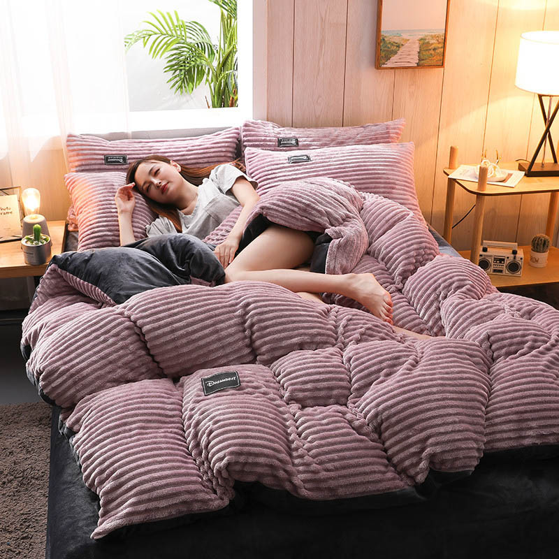 1 st flanell påslakan mjuk magisk fleece varm påslakan queen king size täcke fodral överkast sängkläder sängfilt
