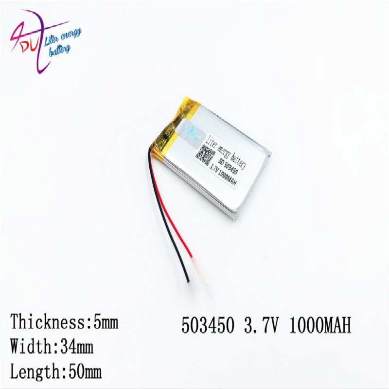 SD503450 505550 3.7V 1000mah Lithium Polymer Rechargeable Battery Pack Liter energy battery