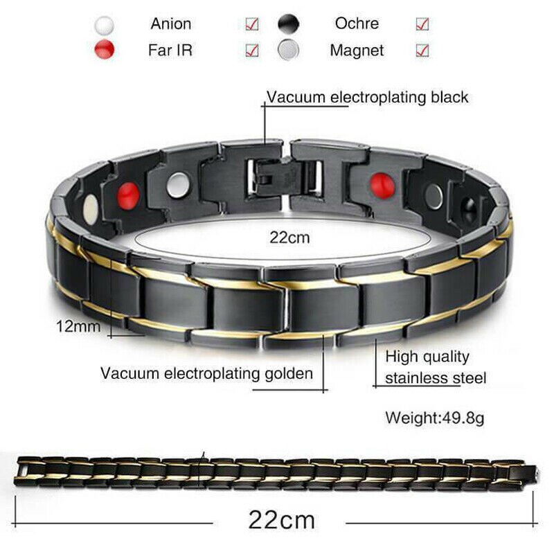 Therapeutic Energy Healing Powerful Magnets Bracelet Titanium Steel MagneticTherapy Bangle Bracelets Improve Blood Circulation