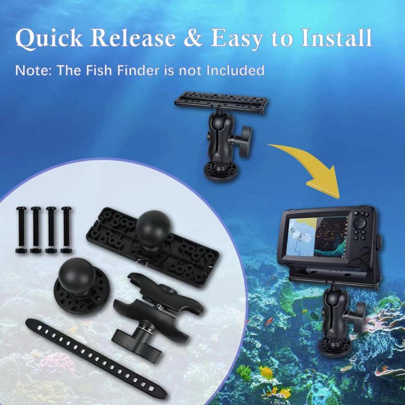 360-Grad-Schwenk-Kugelhalterung für Marine-Kajak, elektronischer Fischfinder, Halterung, Basis, Fischfinder, GPS-Platte, aufblasbares Kajak-Zubehör