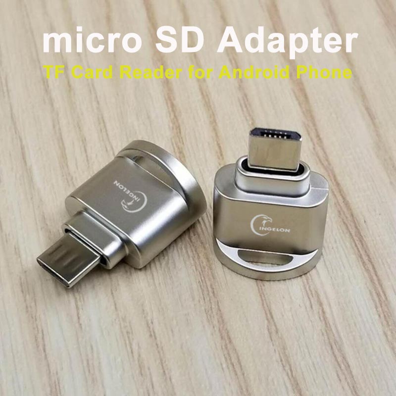 Ingelon Metal microSD Adapter micro usb card reader microsdhc/sdxc OTG reader for huawei xiaomi samsung android tf card reader: Default Title