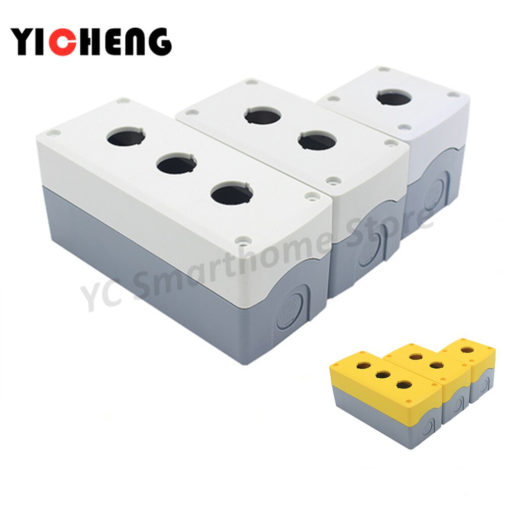 Caja de botón a prueba de agua, interruptor de caja de control, cassette/orificio de montaje de 22mm, 1 Uds.