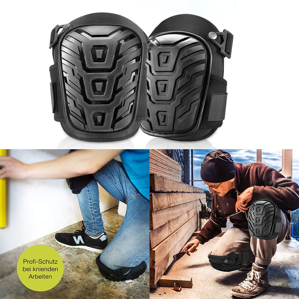 ProLeo kniebeschermers voor het werk, kniebeschermers voor tuinwerk, met outdoor sport, zachte kniebeschermers, 1 paar tuin, kniebeschermers, zwart, voor tuin, handwerk en thuis