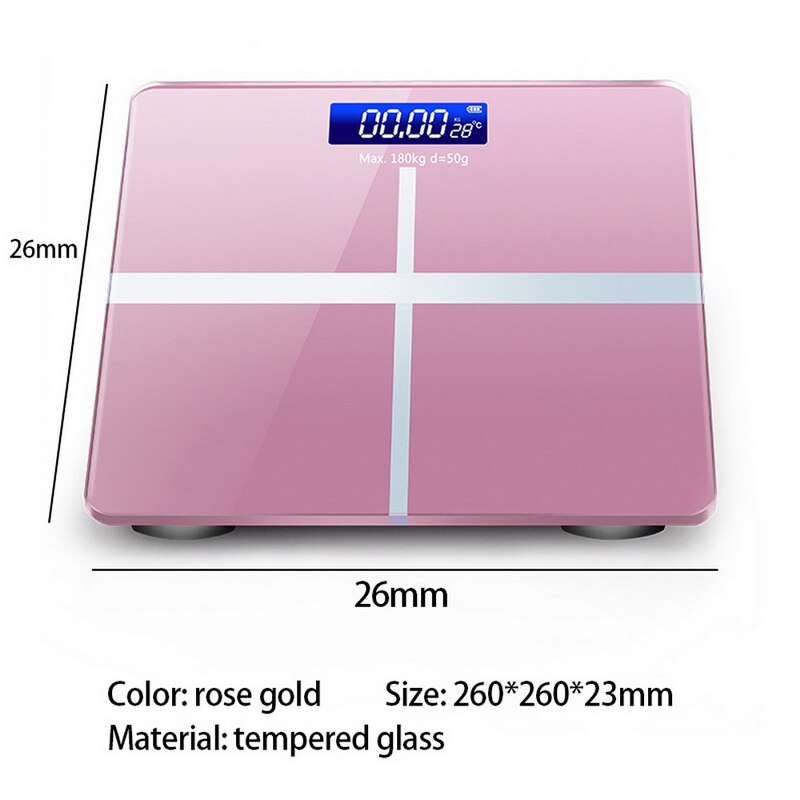 Weighing Scale Body Fat Scale Floor Precise Smart Electronic LED Digital Weight Scale Bathroom Balance Bluetooth APP: pink-a