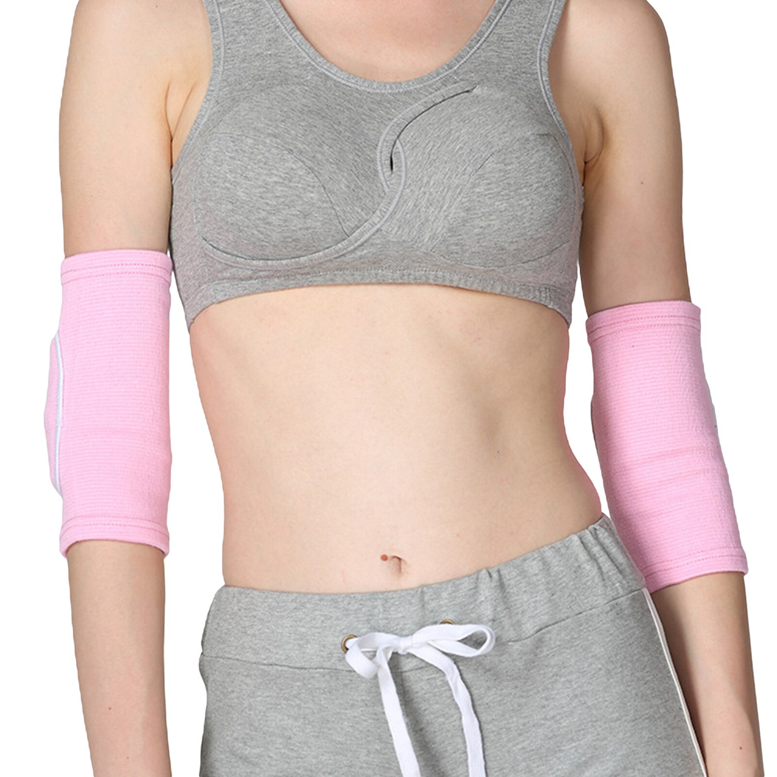 Coudière épaisse en tricot pour adultes, protection du corps, enveloppe d'exercice, pour femmes et hommes, noir/gris/rose: Rose / S