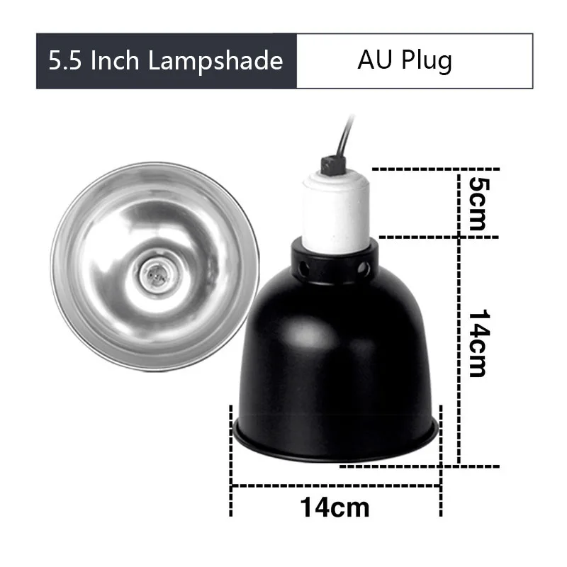 5.5 Inch Reptiel Diepe Koepel Lampenkap Slangen Hagedissen Gekko 'S Terrariums Licht Armatuur Reptiel Lamp Dop Optische Reflectie Cover: Clear