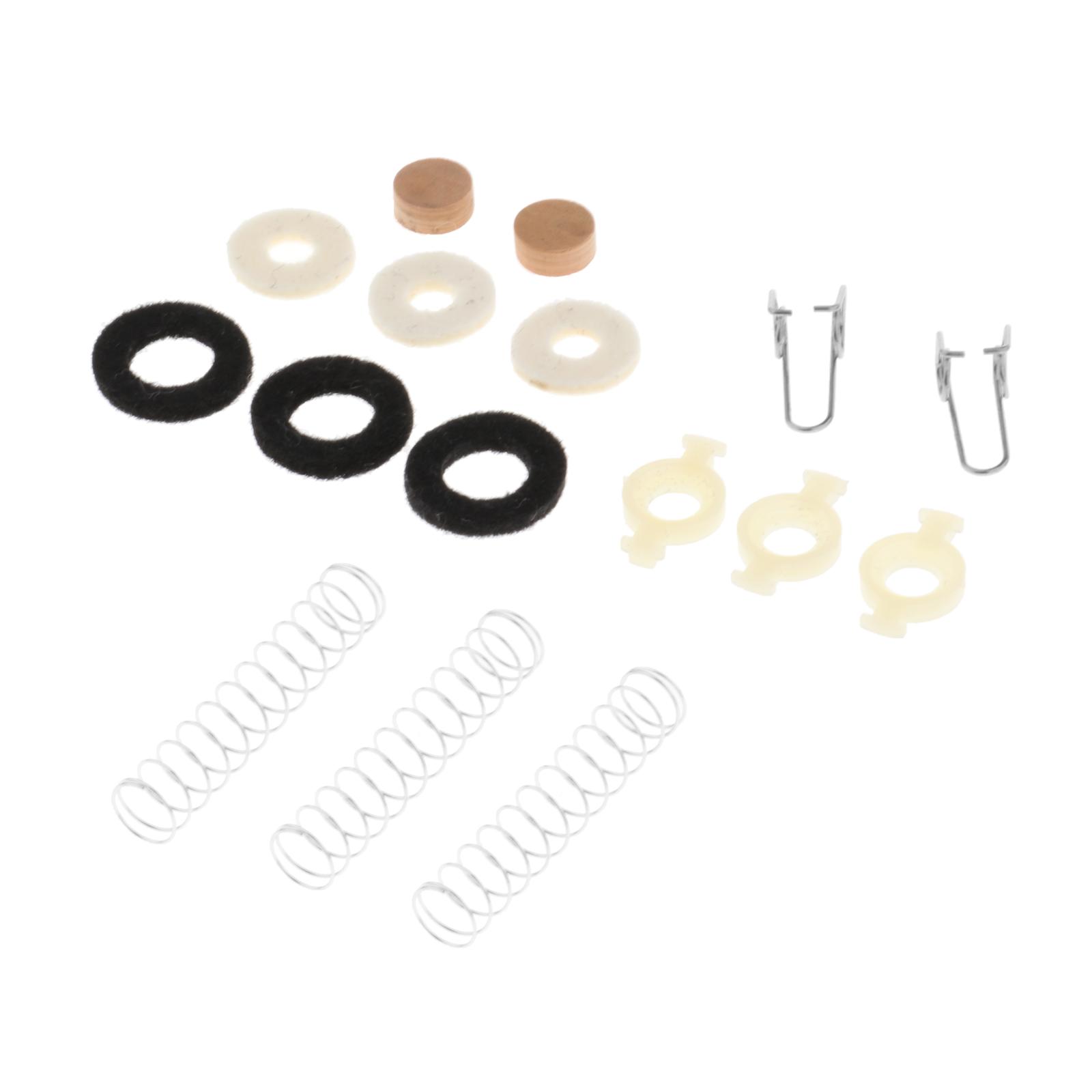 Kit de réparation de Piston de trompette, 16 pièces, repose-ressort, coussinet de Valve en feutre, coussinet de liège pour trompette Cornet, accessoires de remplacement
